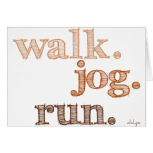 BROWN WALK JOG SPRINGA (typsnitt SHADED) Hälsningskort