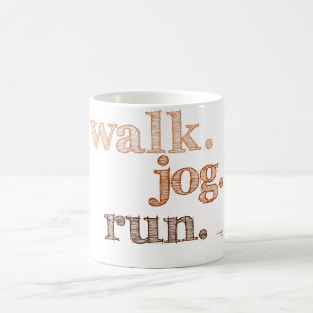 BROWN WALK JOG SPRINGA (typsnitt SHADED) Kaffemugg (Center)