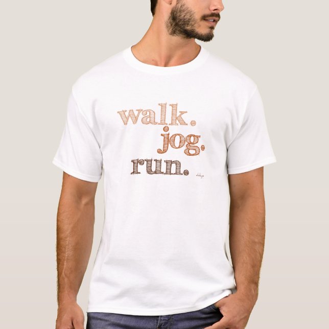 BROWN WALK JOG SPRINGA (typsnitt SHADED) Tee Shirt (Framsida)