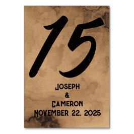 Brown Walnut Burl Bröllop Bordsnummer