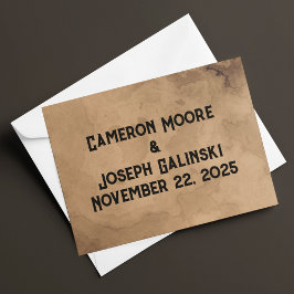 Brown Walnut Burl Bröllop Tack Kort