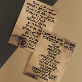 Brown Walnut Burl, Bröllopsprogram