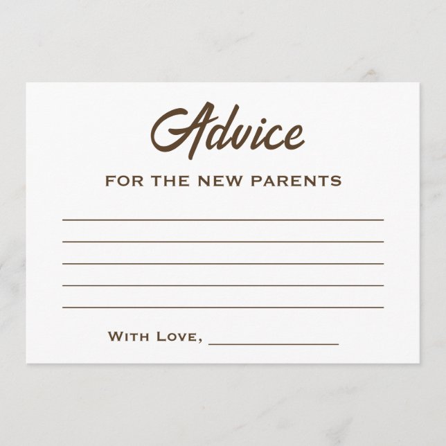 Brown White A Baby andas babyskor för kaffe Rådkort (Framsida)