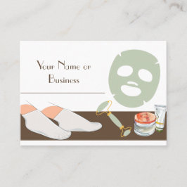 Brown, White and Mint Grönt Spa eller Salon Visitkort