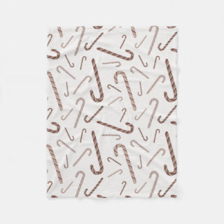 Brown & White Candy cane Mönster Fleecefilt