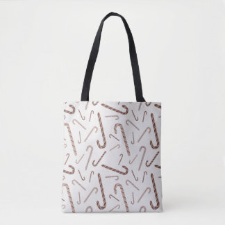 Brown & White Candy cane Mönster Tygkasse