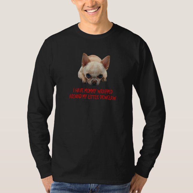 Brown & White Chihuahua Mamma Wrapped Around Dewcl T Shirt (Framsida)