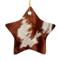 Brown White Cowhide