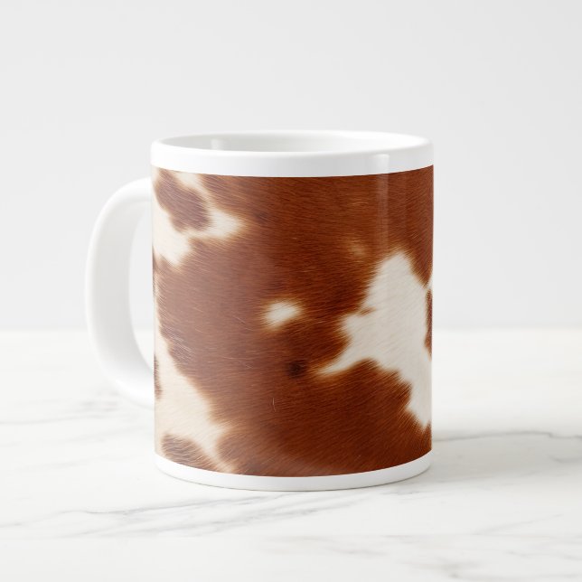 Brown White Cowhide Jumbo Mugg (Framsida vänster)