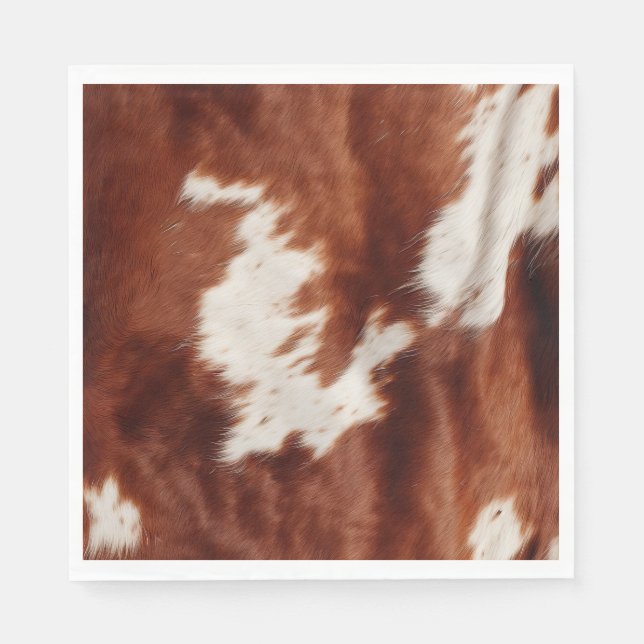 Brown White Cowhide Pappersservett (Framsidan)