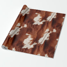 Brown White Cowhide
