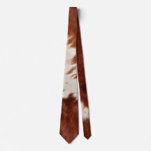 Brown White Cowhide