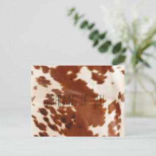Brown White Cowhide Vykort