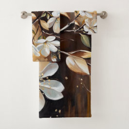 Brown White Gren Bath Towels