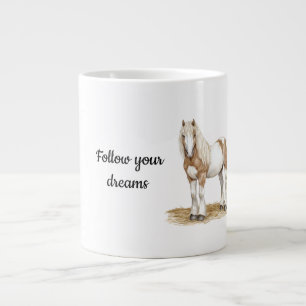 Brown White Horse Jumbo Mugg