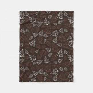 Brown & White Julgran Mönster Fleecefilt