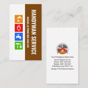 Brown White Lagrar Handyman Verktyg Visitkort