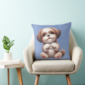 BROWN & WHITE LITTLE LHASA APSO PUPPY HUND KUDDE