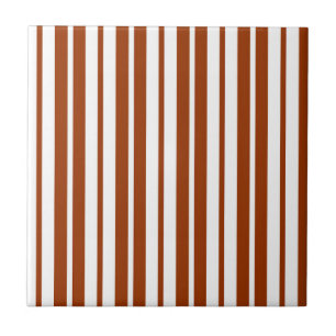 Brown White Lodrät Rand Mönster Kakelplatta