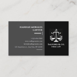 Brown & White, minimalist Attorney Modern Lawyer Visitkort