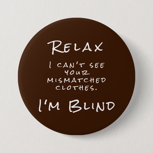 Brown White Öga Doktor Joke Button Knapp (Framsida)