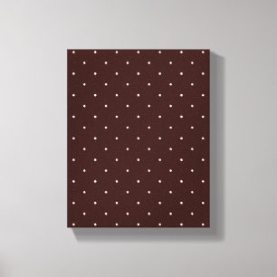 Brown & White Polka dots Canvastryck