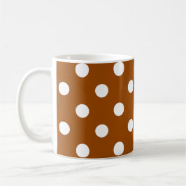 Brown White Polka dots Design Kaffemugg