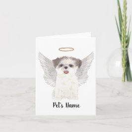 Brown & White Shih Tzu Sympathy Memorial Kort
