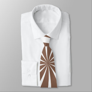 Brown & White Sunray Mönster Neck Tie Slips