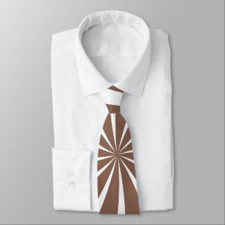 Brown & White Sunray Mönster Neck Tie Slips