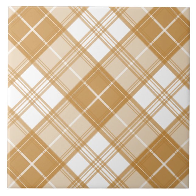 Brown White Tartan Pattern yxm0uat9 Kakelplatta (Framsidan)