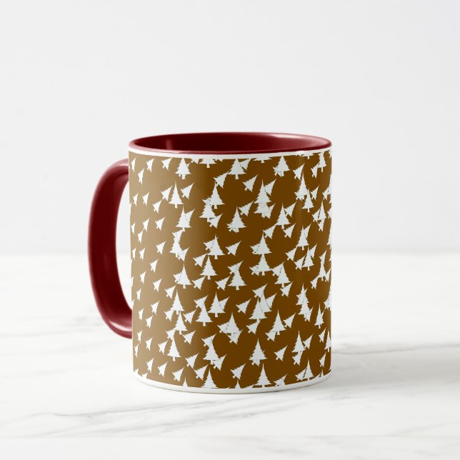 Brown White Träd Combo Mugg (Framsida vänster)