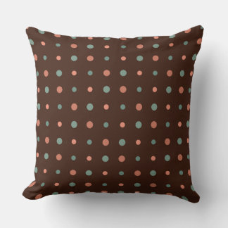 Brown with dusty pink and blue dots kudde