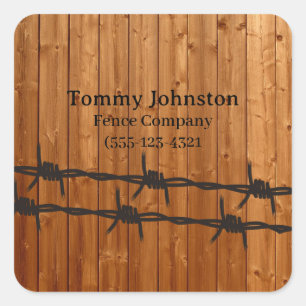 Brown Wood Fence Company Fyrkantigt Klistermärke