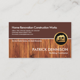 Brown Wood Grain Lagrar Construction Handyman Visitkort