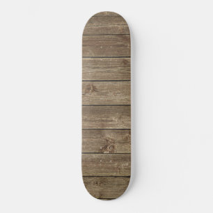 Brown Wood Grain Mönster Zen Mini Skateboard Bräda 18,5 Cm