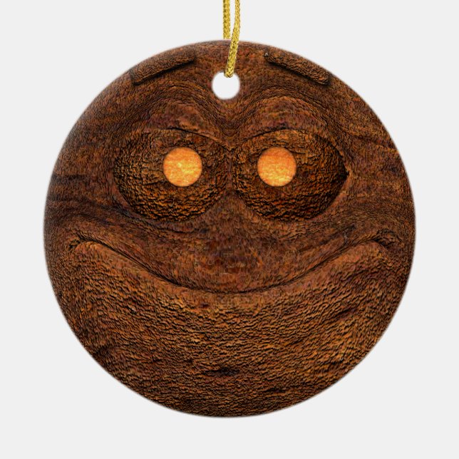 Brown Wood Julgransprydnad Keramik (Framsidan)