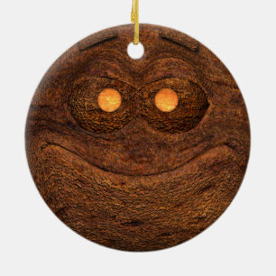 Brown Wood Julgransprydnad Keramik