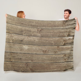 Brown Wood Mönster Handsome Rustic Fleecefilt