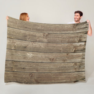 Brown Wood Mönster Handsome Rustic Fleecefilt
