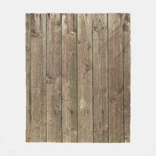 Brown Wood Mönster Rustic Fleece Blanket