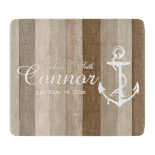 Brown Wood Nautical Rand & Anchor Caking Board