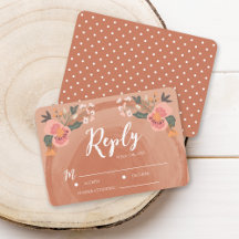 Brown Wood Rustic Blommigt Bröllop OSA Reply