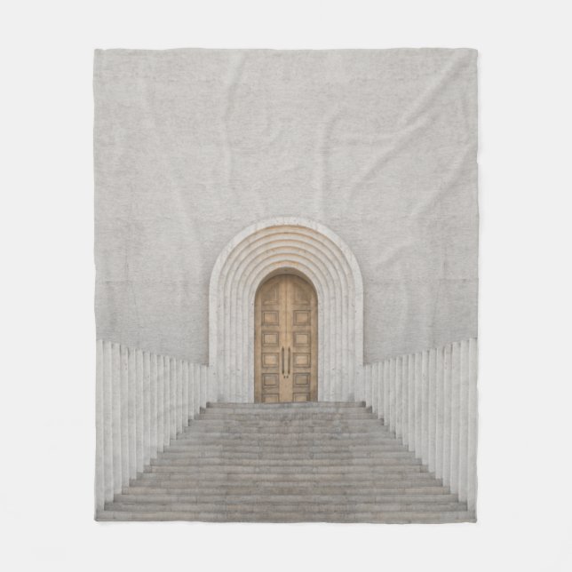 BROWN WOODEN DOOR FLEECEFILT (Framsidan)