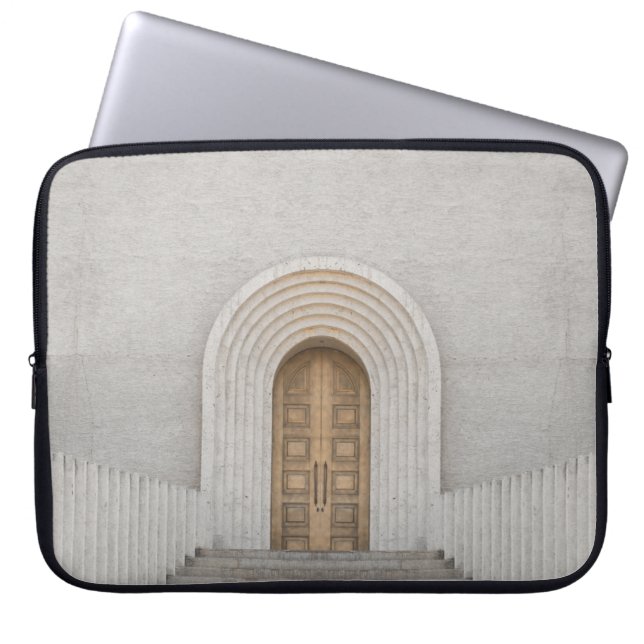 BROWN WOODEN DOOR LAPTOP FODRAL (Framsidan)