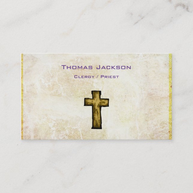 Brown Wooden Kor Christian Religiösa Visitkort (Framsida)