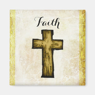 Brown Wooden Kor Symbol of Faith and Hope Magnet