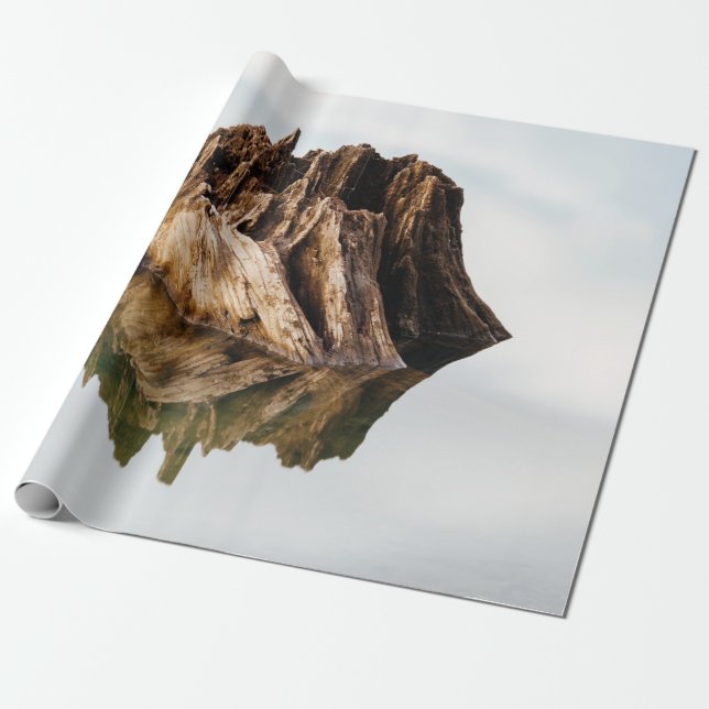BROWN WOODEN RAM PRESENTPAPPER (Utrullad)