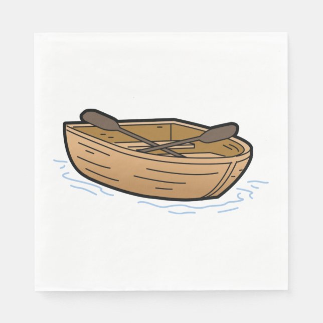 Brown Wooden Row Boat Napkins Pappersservett (Framsidan)