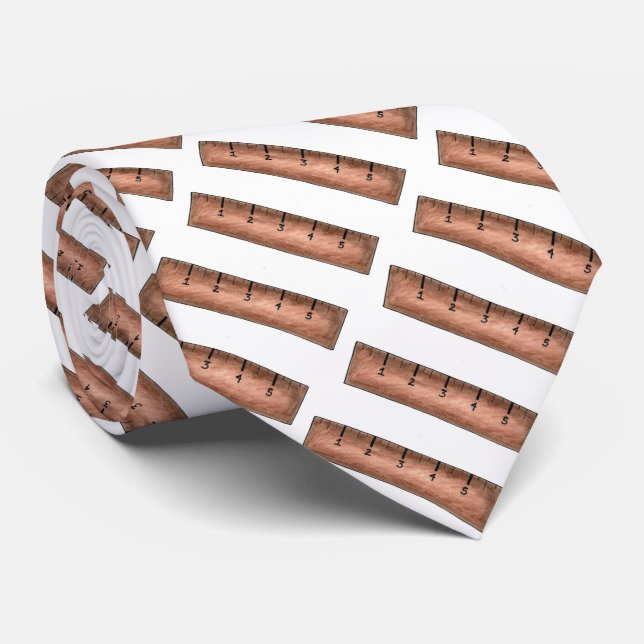 Brown Wooden Ruler Luler Math Teacher Laching Tie Slips (Rullad)